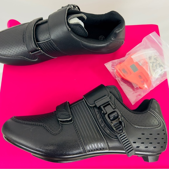 Unisex Black Cycling Shoes Compatible with Delta Cleats  Indoor/Outdoor/Peleton - Picture 3 of 15